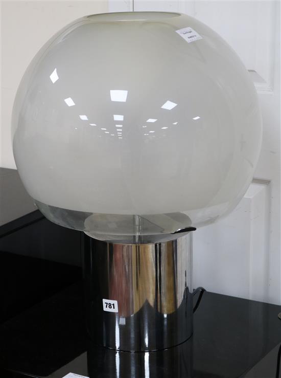 Luigi Caccia Dominioni (1913-2016) for Azucena - a late 1960s Porcino chrome plated and white glass globe lamp